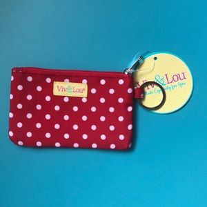 Brand New Red Polka Dot Keychain Card Holder